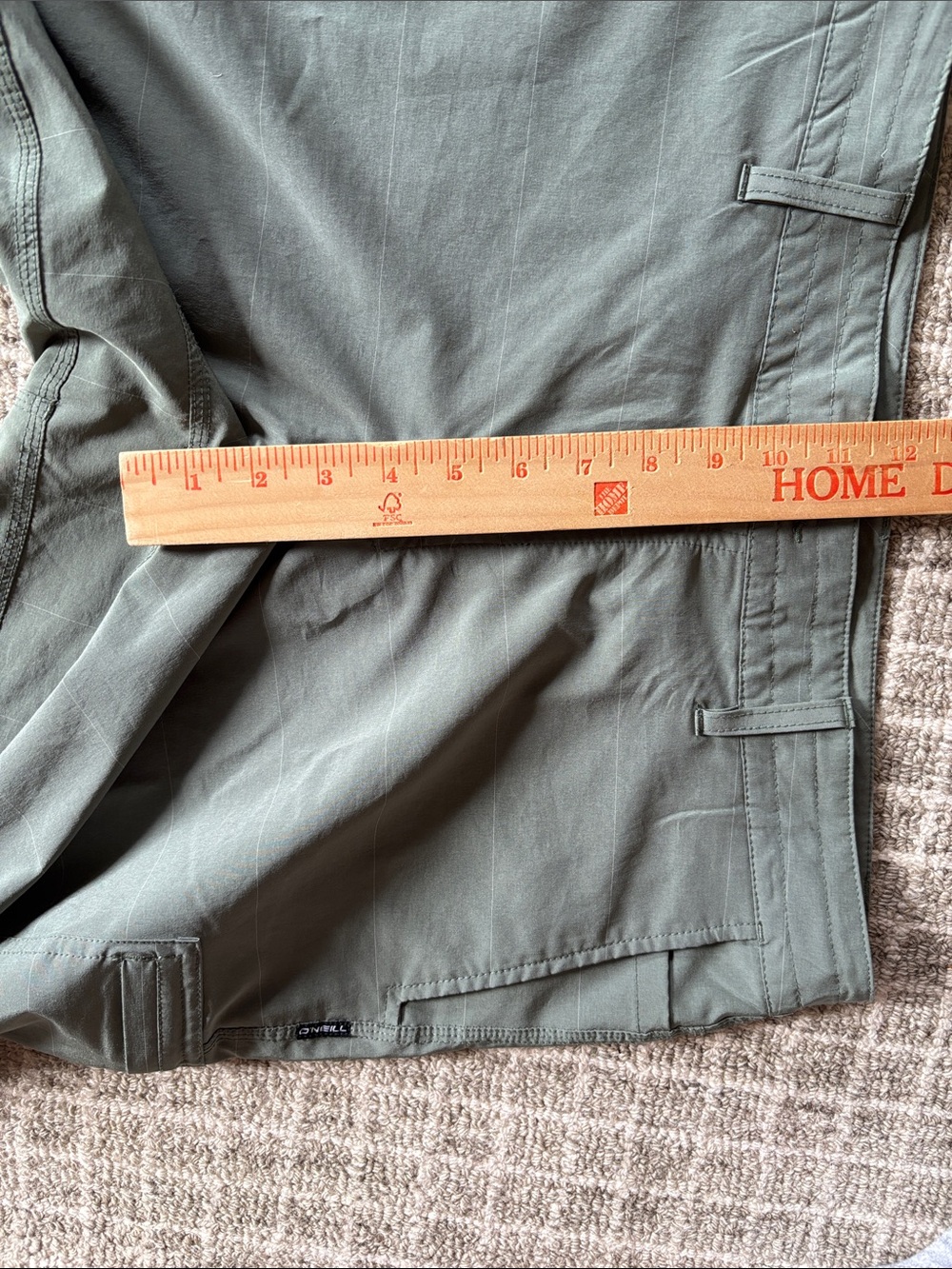 O'Neill Crossover Hybrid Shorts Mens 34 Olive Green Quick Dry Stretch - Picture 8 of 9